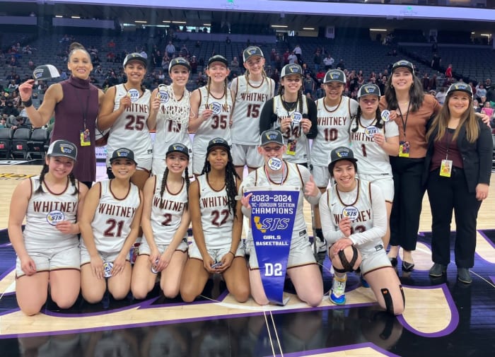 Whitney celebrates its second straight SJS D2 title.